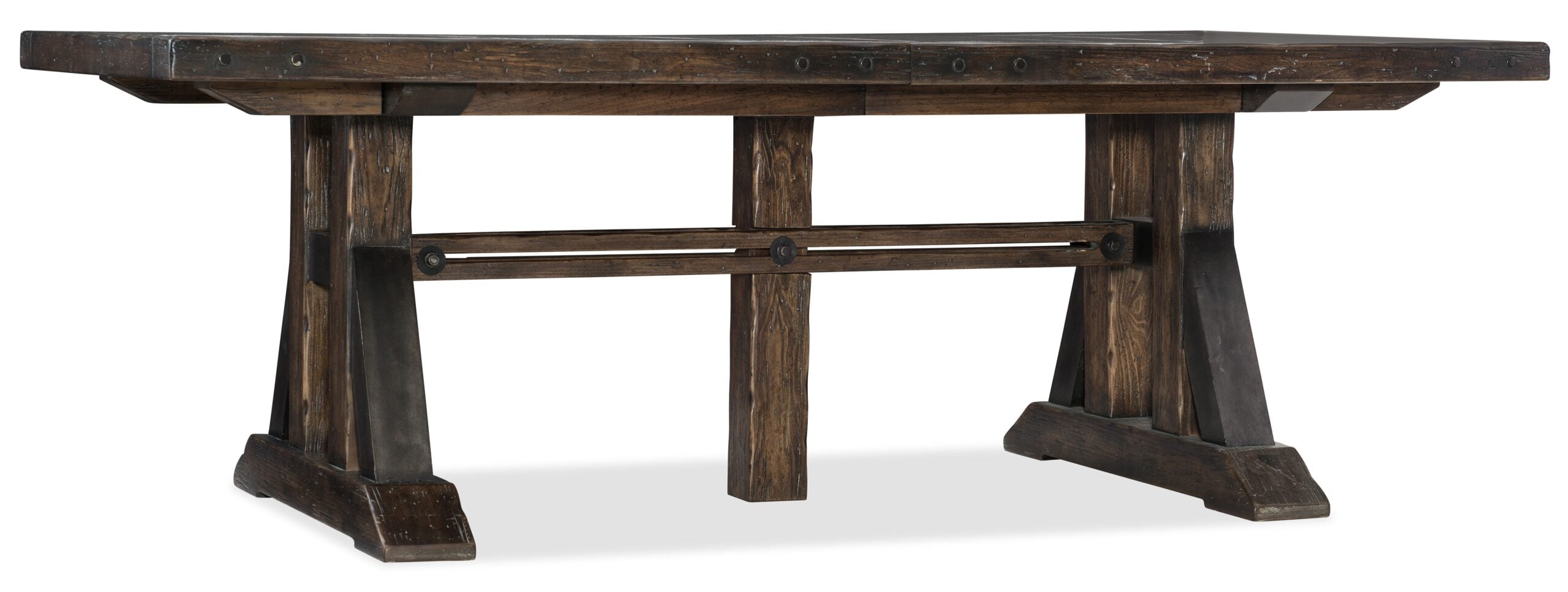 15e417bc293db9e4fede58483d69236a American Life - Roslyn County Casual Dining Roslyn County Trestle Dining Table w/2 21in leaves - Image 1