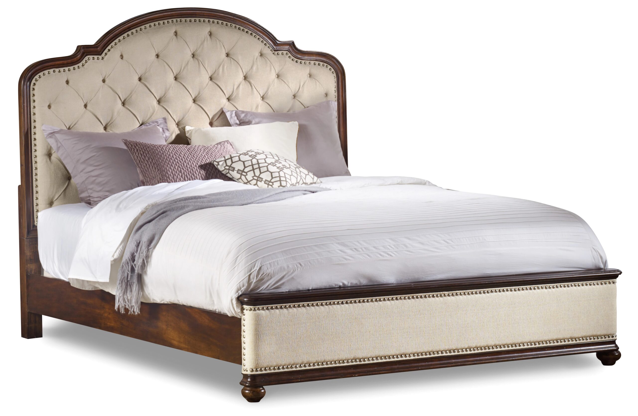 39d0ad52f88b9755e677cf590eab10c4 Leesburg Queen Upholstered Bed with Wood Rails - Image 1