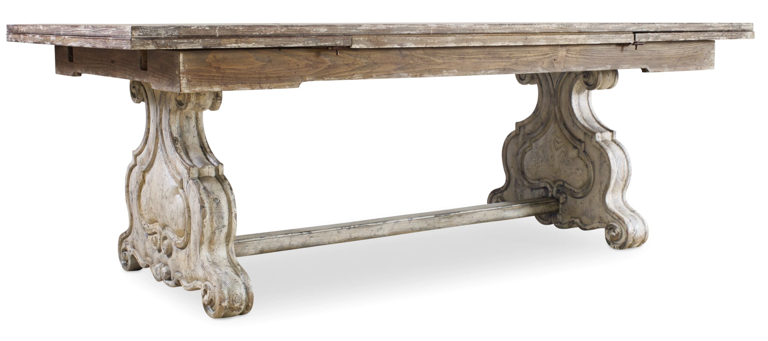 9ca2c6833f028247827015b0abb6a7be Chatelet Refectory Rectangle Trestle Dining Table with Two 22'' Leaves - Image 1