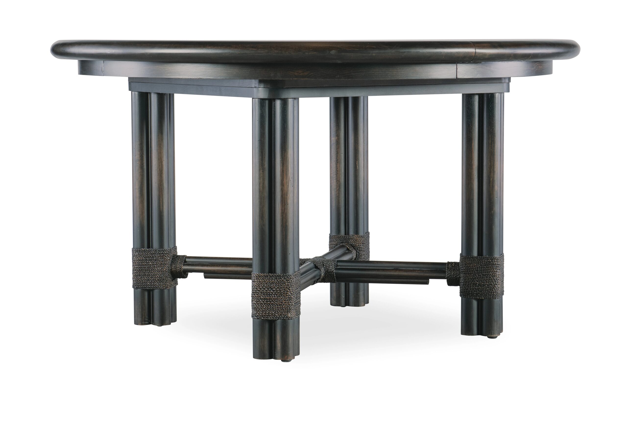 bb37feb385d9ea80c1427a0e9fb10e37 Retreat Pole Rattan Round Dining Table with 1-20in Leaf - Image 1