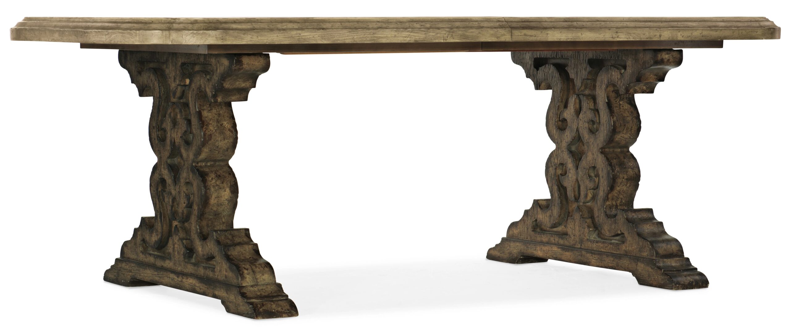 cdadb1d400ebc9936ad03f3f91941d4f La Grange Le Vieux 86in Double Pedestal Table with 2-18in Leaves - Image 1