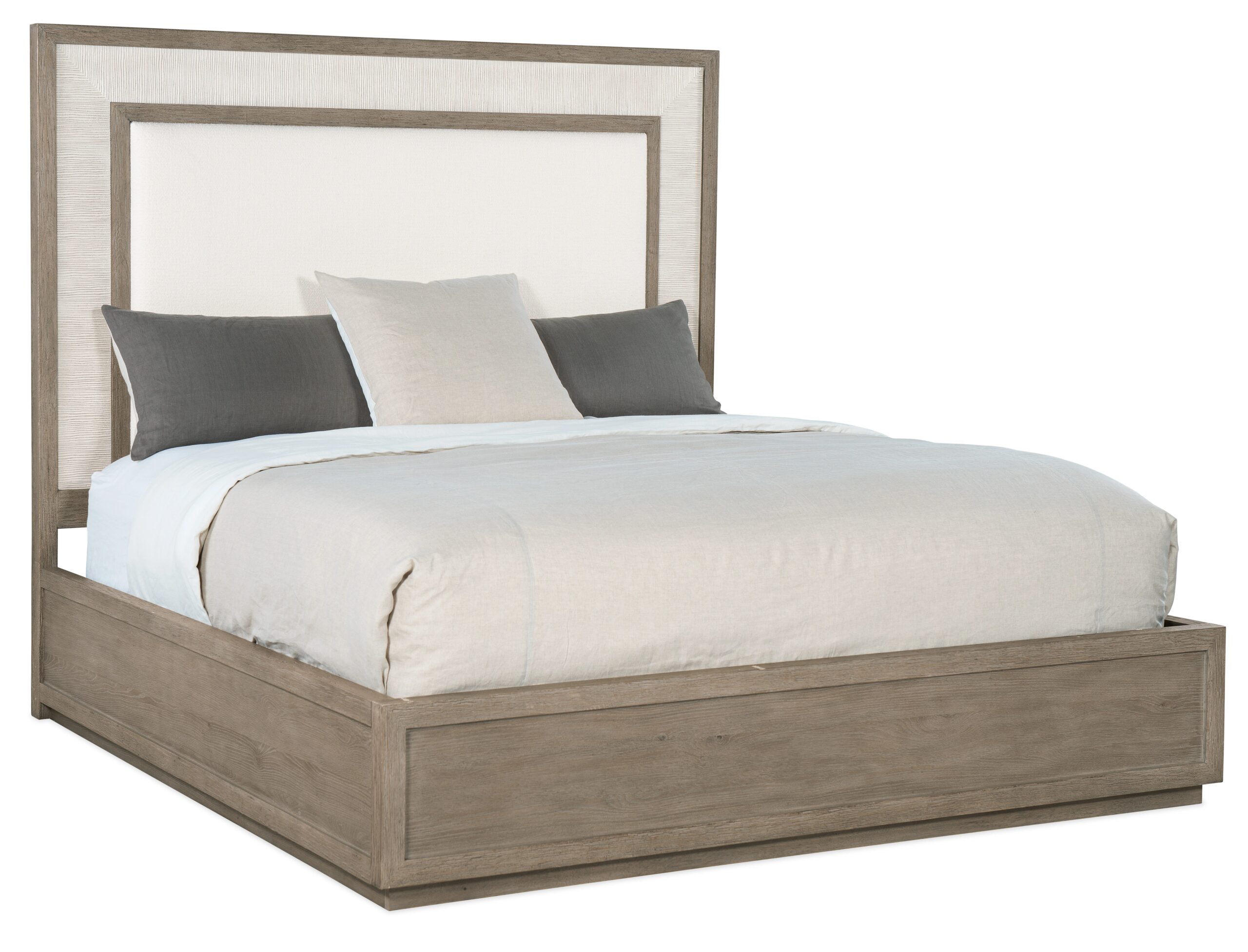 e2ea2d1127efe6a3758b03aad4370bcf Serenity Rookery Queen Upholstered Panel Bed - Image 1
